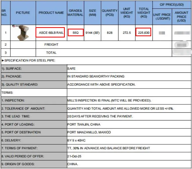 225t asce60 rail 225t asce60 rail